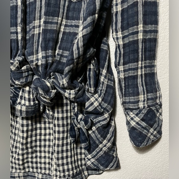 Free People Plaid Long Sleeve Shirt Size M - Picture 2 of 9